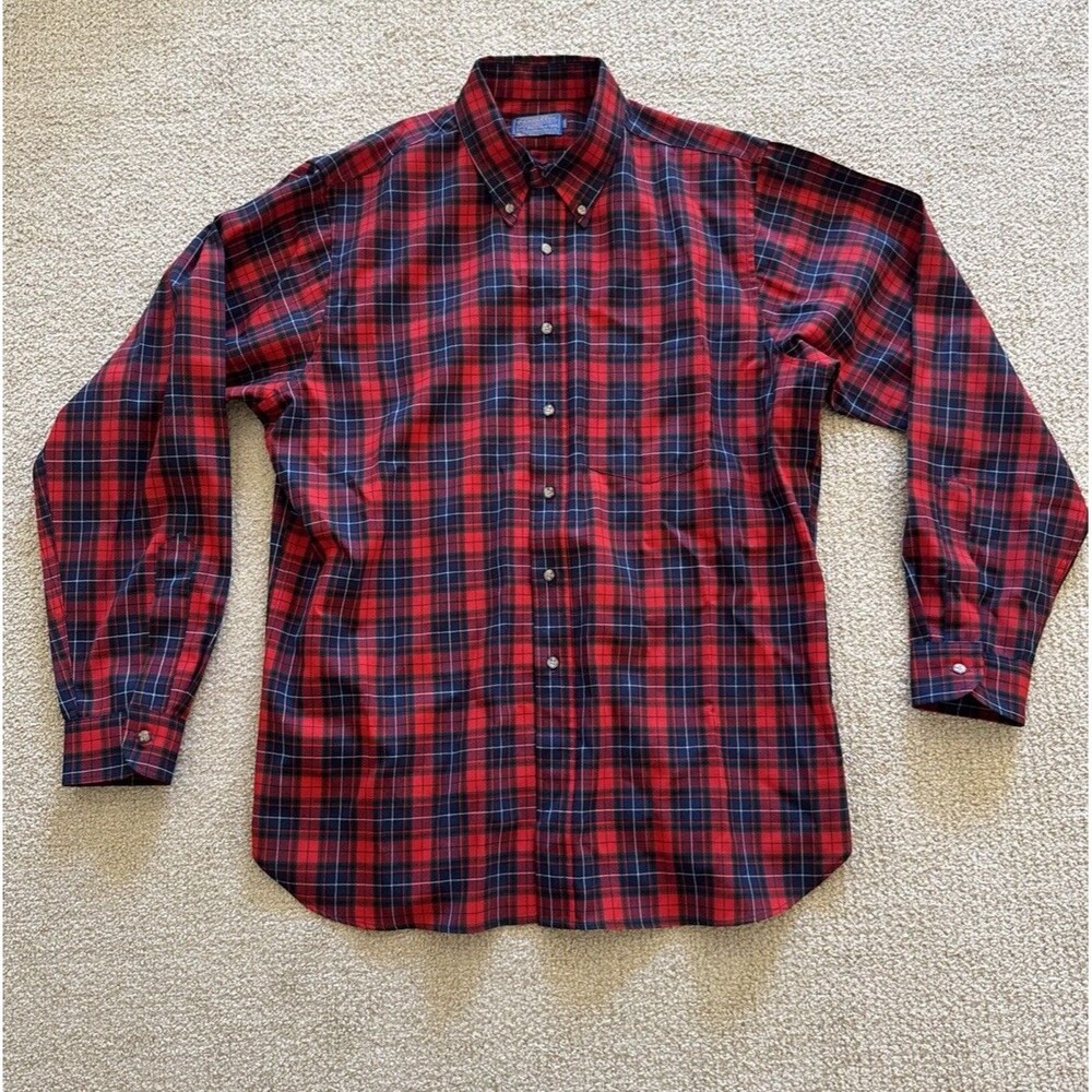 Vintage Pendleton Lodge Shirt XL Dress MacDuff Tartan Wool Made In USA